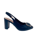 Tacones slingback de tacón grueso Belen para mujer color marino