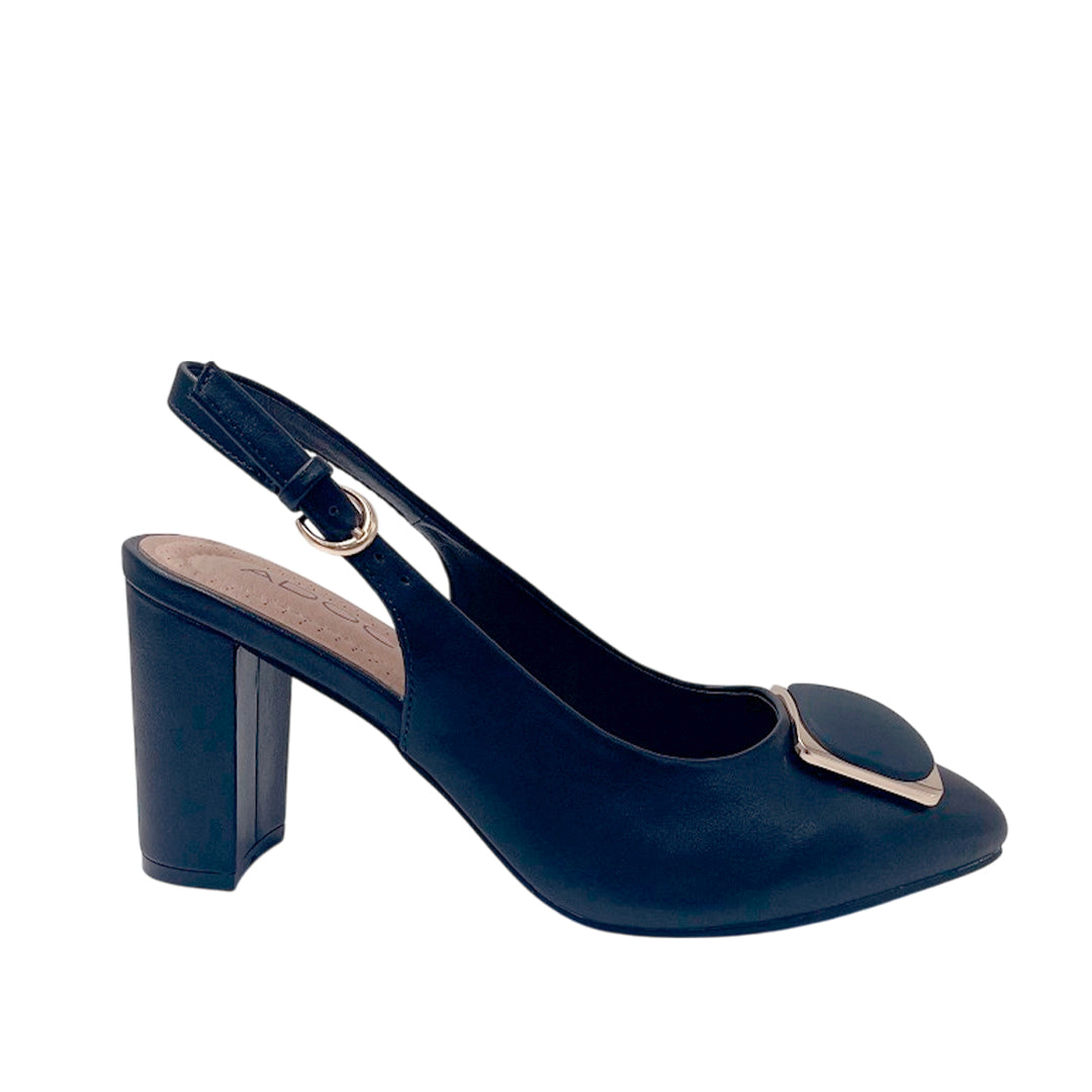 Tacones slingback de tacón grueso Belen para mujer color marino