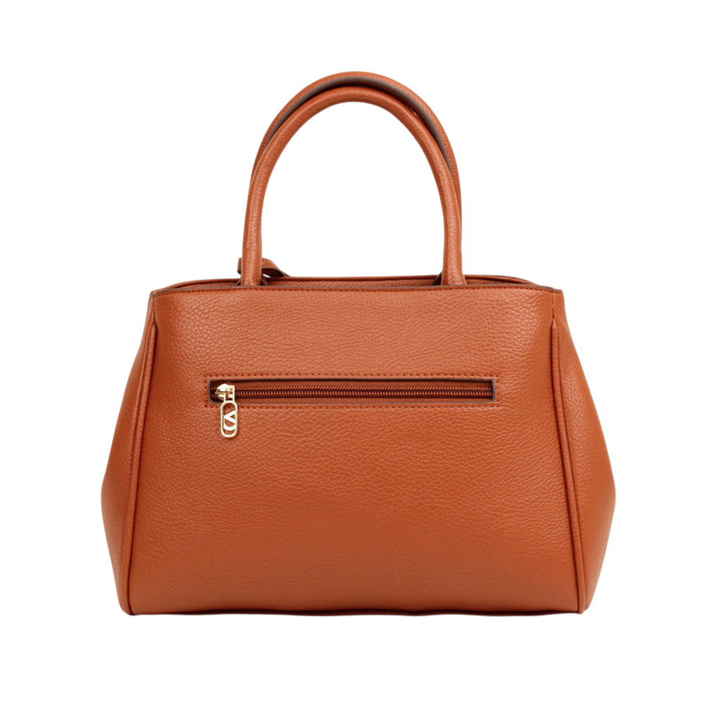 Cartera satchel Dina para mujer color tan