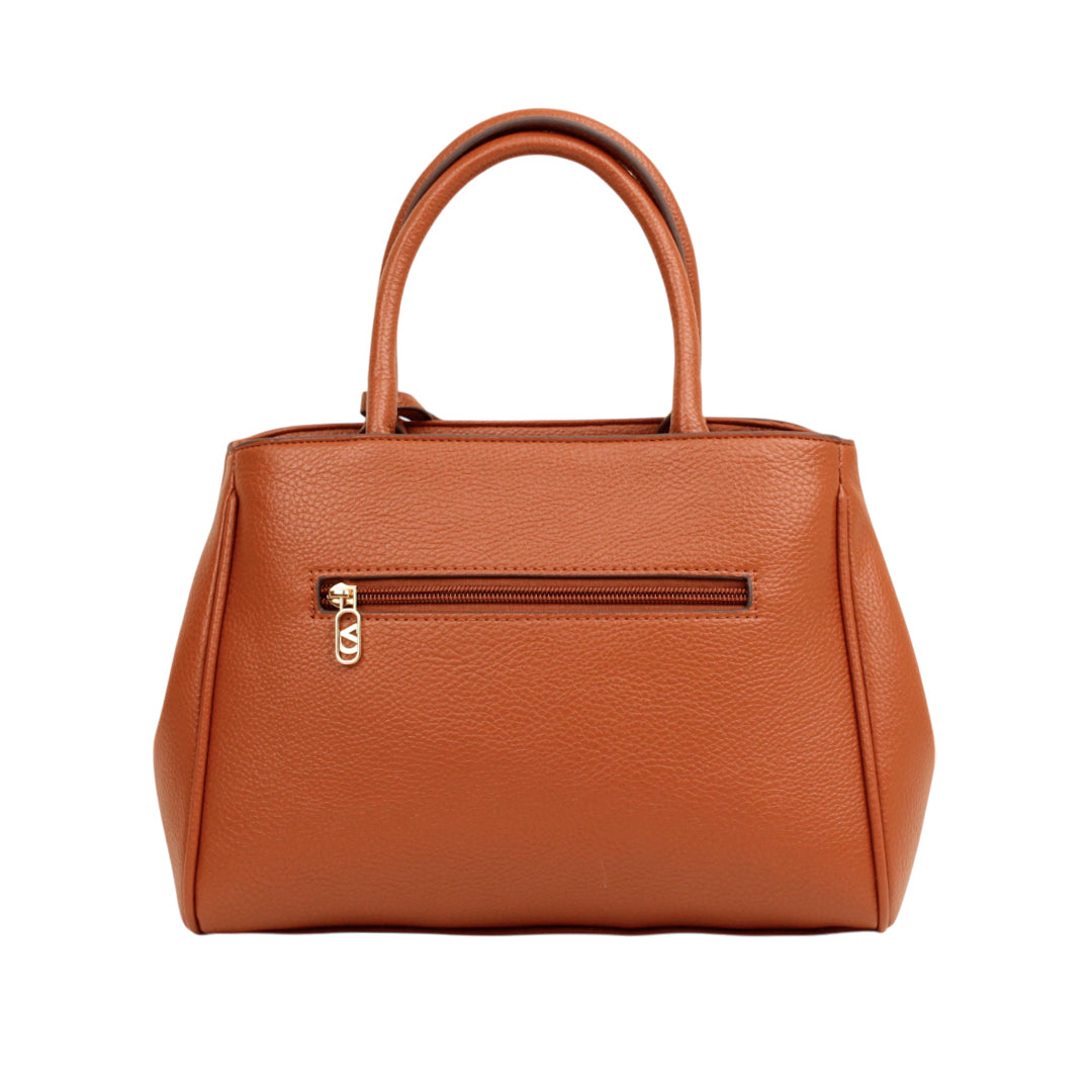 Cartera satchel Dina para mujer color tan