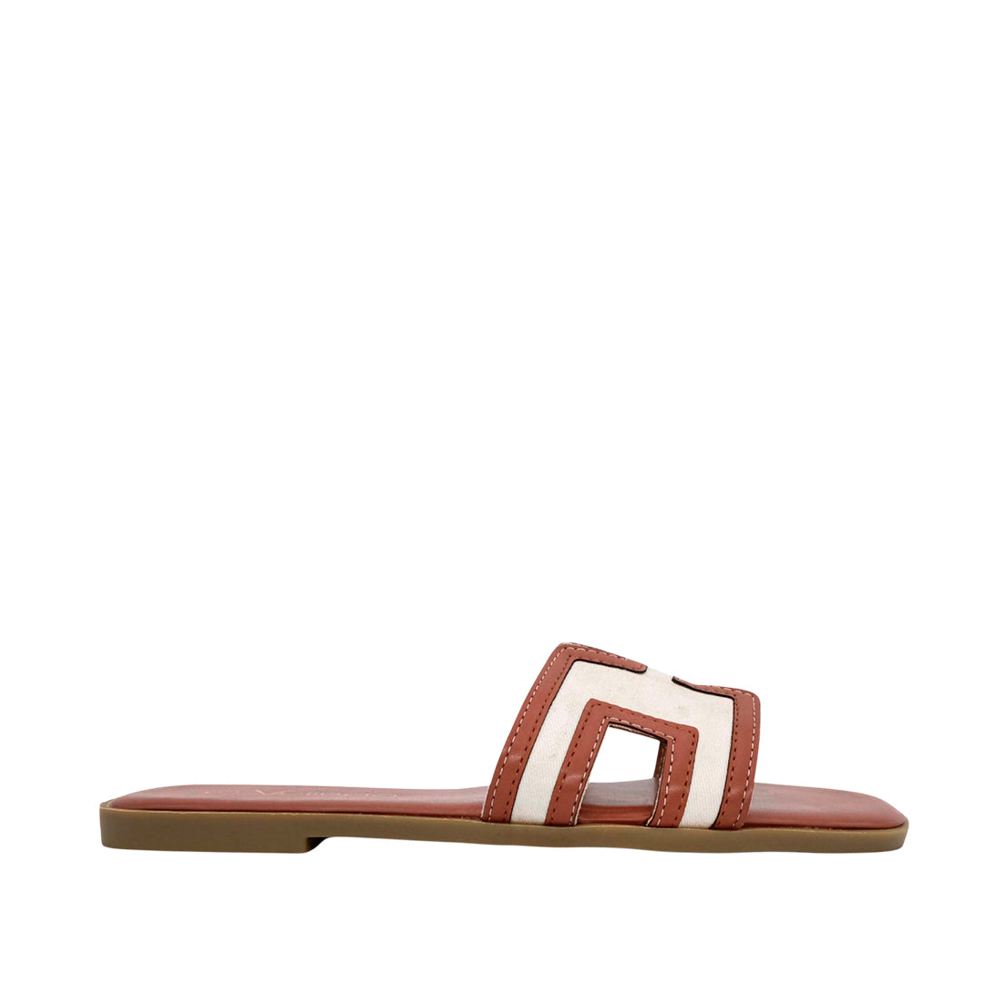 Sandalias flats Adria anaranjado