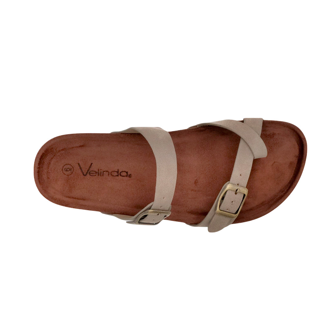 Sandalias flats Arizona beige