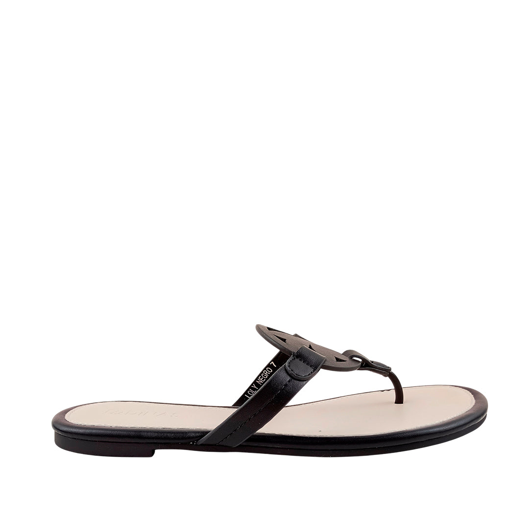 Sandalias flats Loly negro