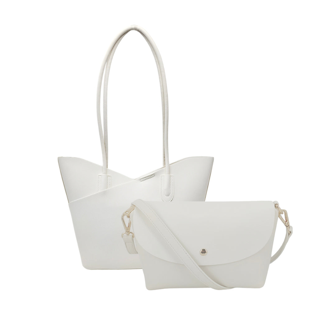 Cartera tote Claudette para mujer color blanco