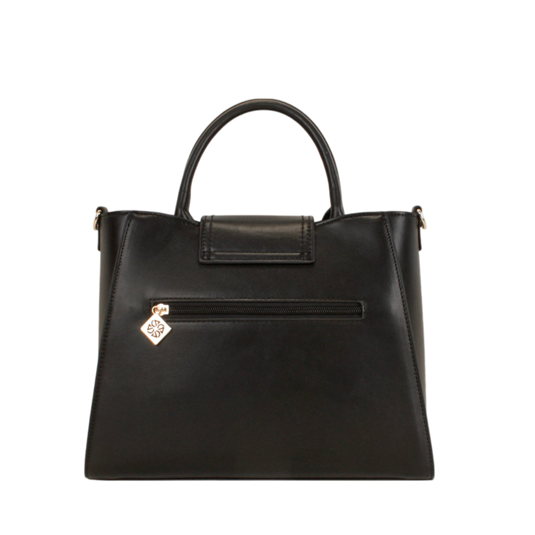 Cartera satchel Edel para mujer color negro