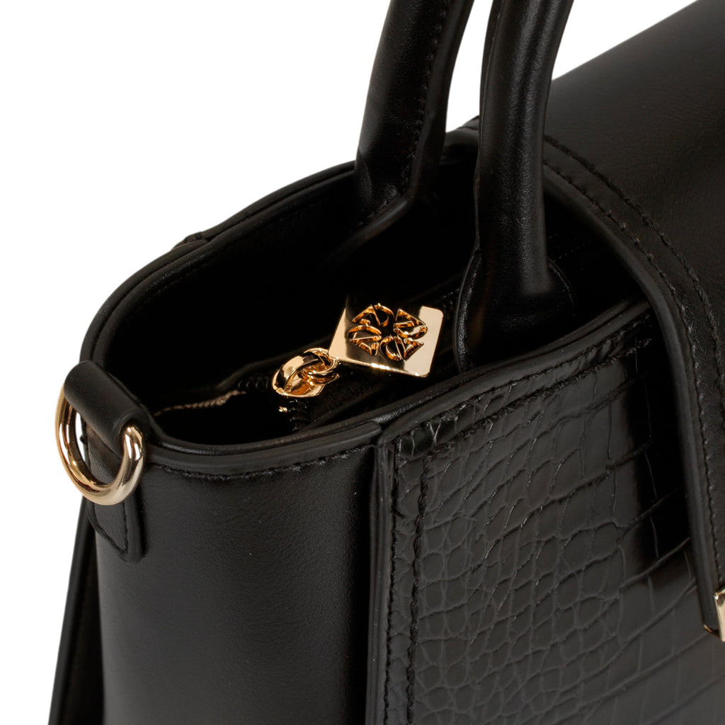 Cartera satchel Edel para mujer color negro