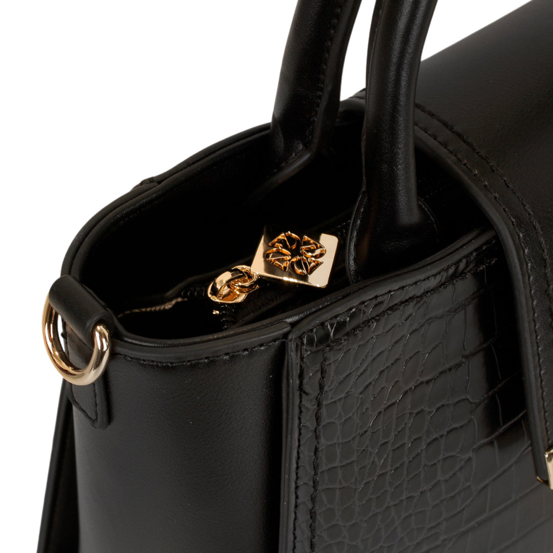Cartera satchel Edel para mujer color negro