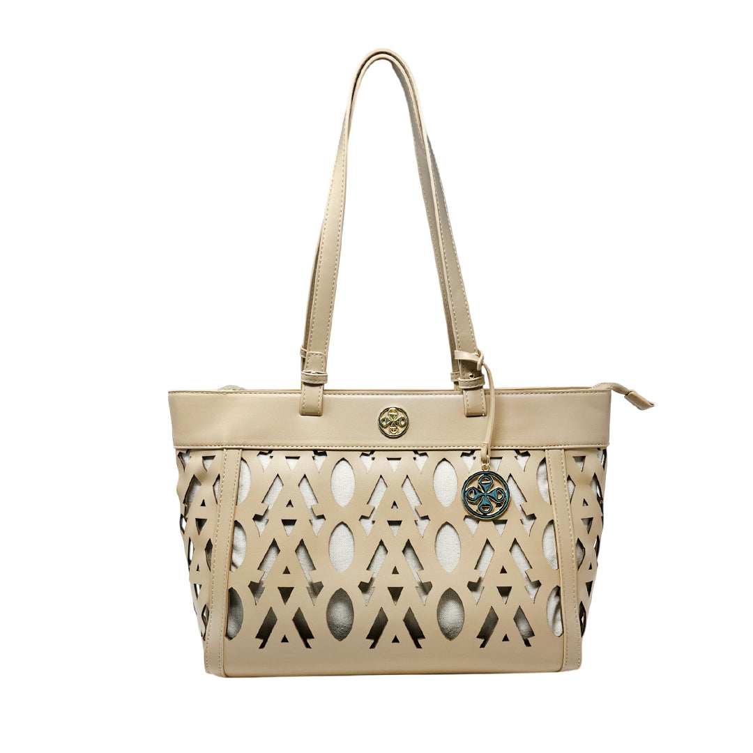 Cartera tote Dara para mujer color nude