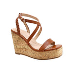 Sandalias de cuña Danae para mujer color tan