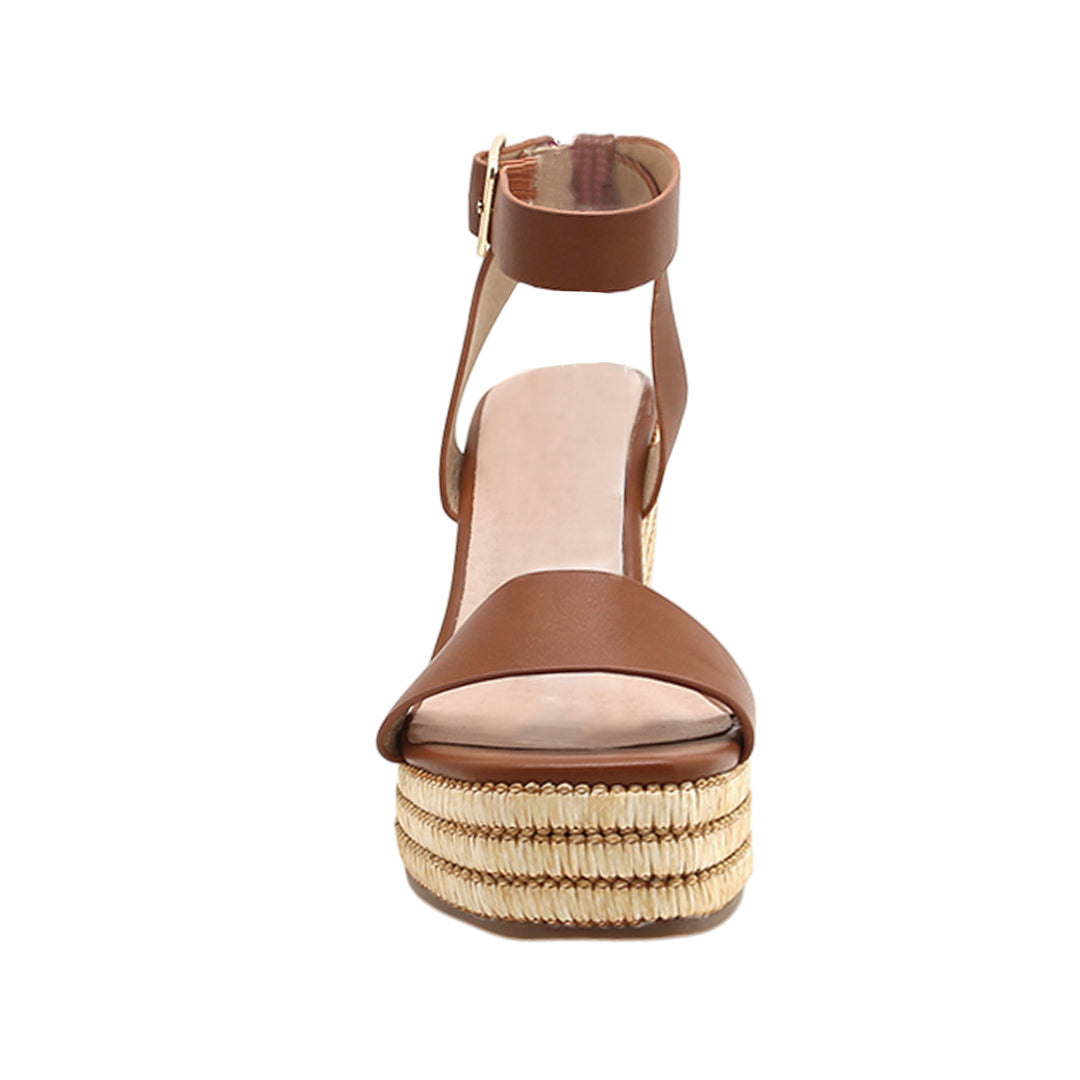 Sandalias de cuña Ferrara para mujer color tan
