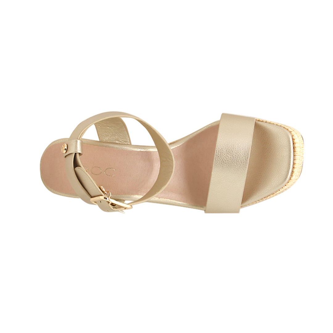 Sandalias de cuña Ferrara para mujer color dorado