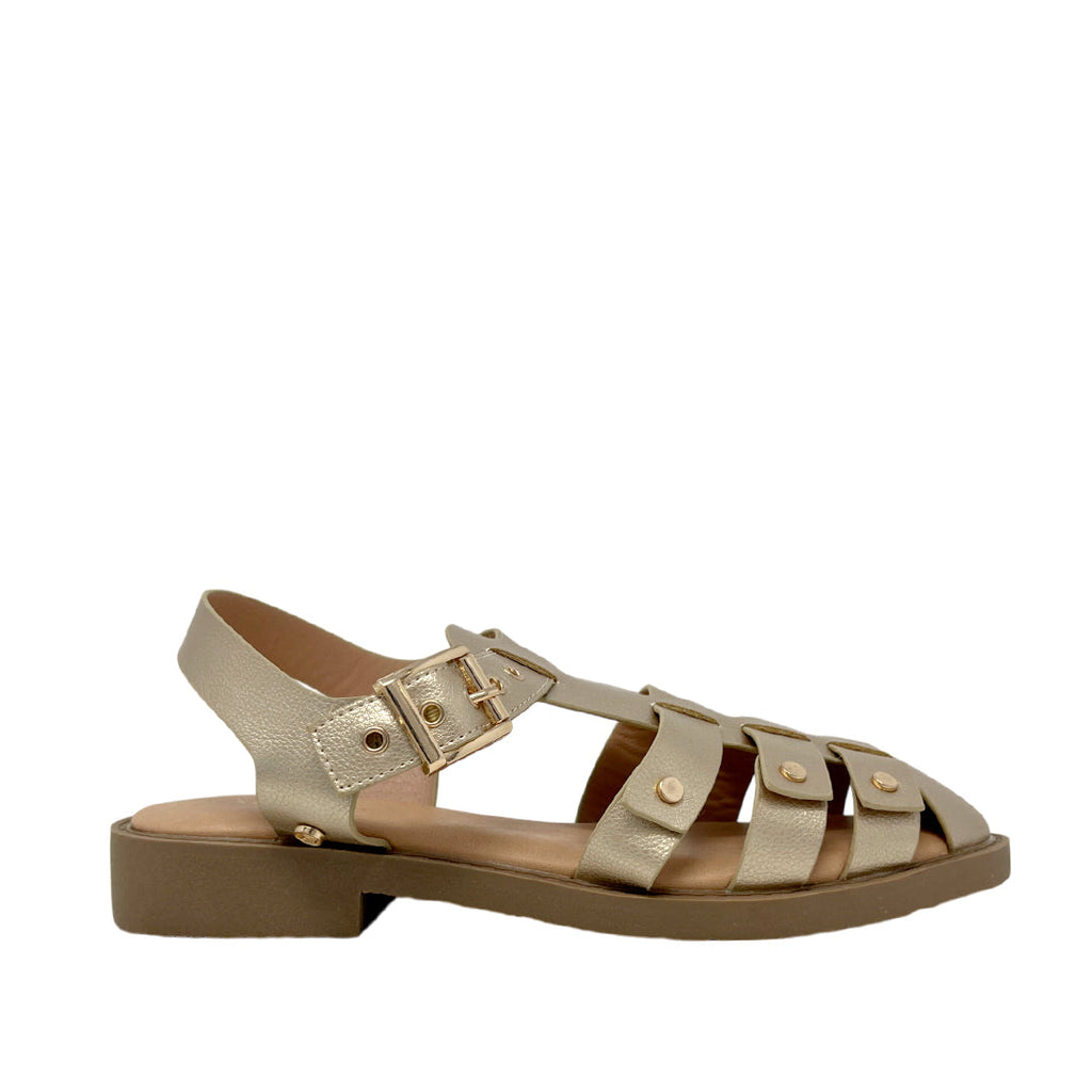 Sandalias cangrejeras Eden para mujer color dorado