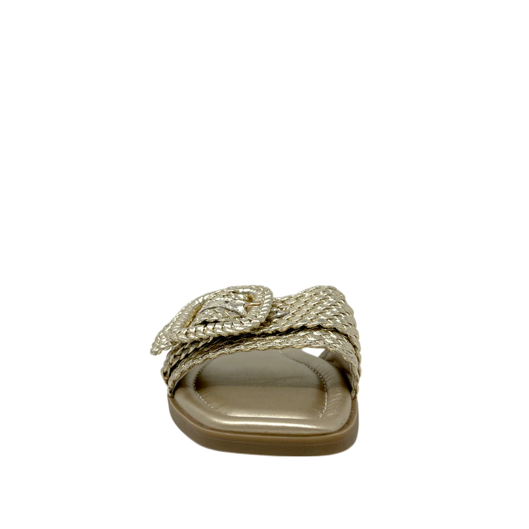 Sandalias slip on Eva para mujer color dorado