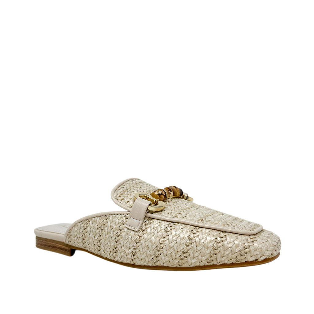 Mules loafers Bartley para mujer color hueso