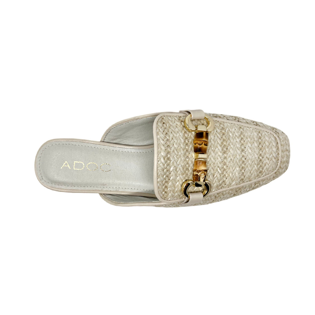 Mules loafers Bartley para mujer color hueso