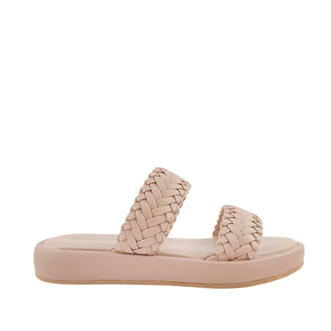 Sandalias flats Belissa para mujer color nude