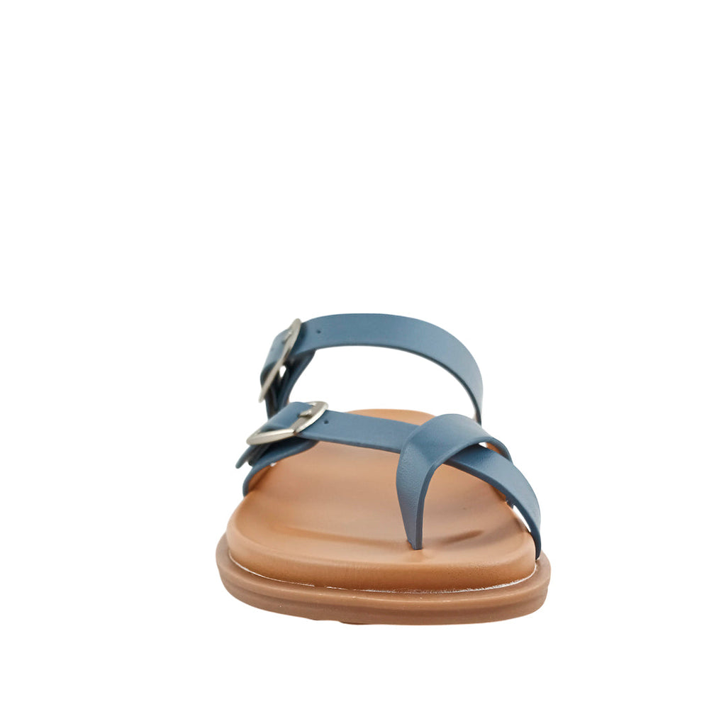 Sandalias flats Becky para mujer color celeste