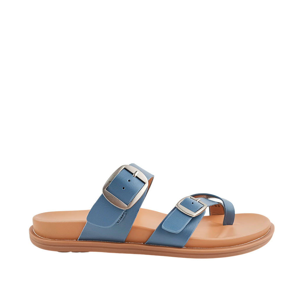 Sandalias flats Becky para mujer color celeste