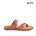 Sandalias flats Becky para mujer color tan