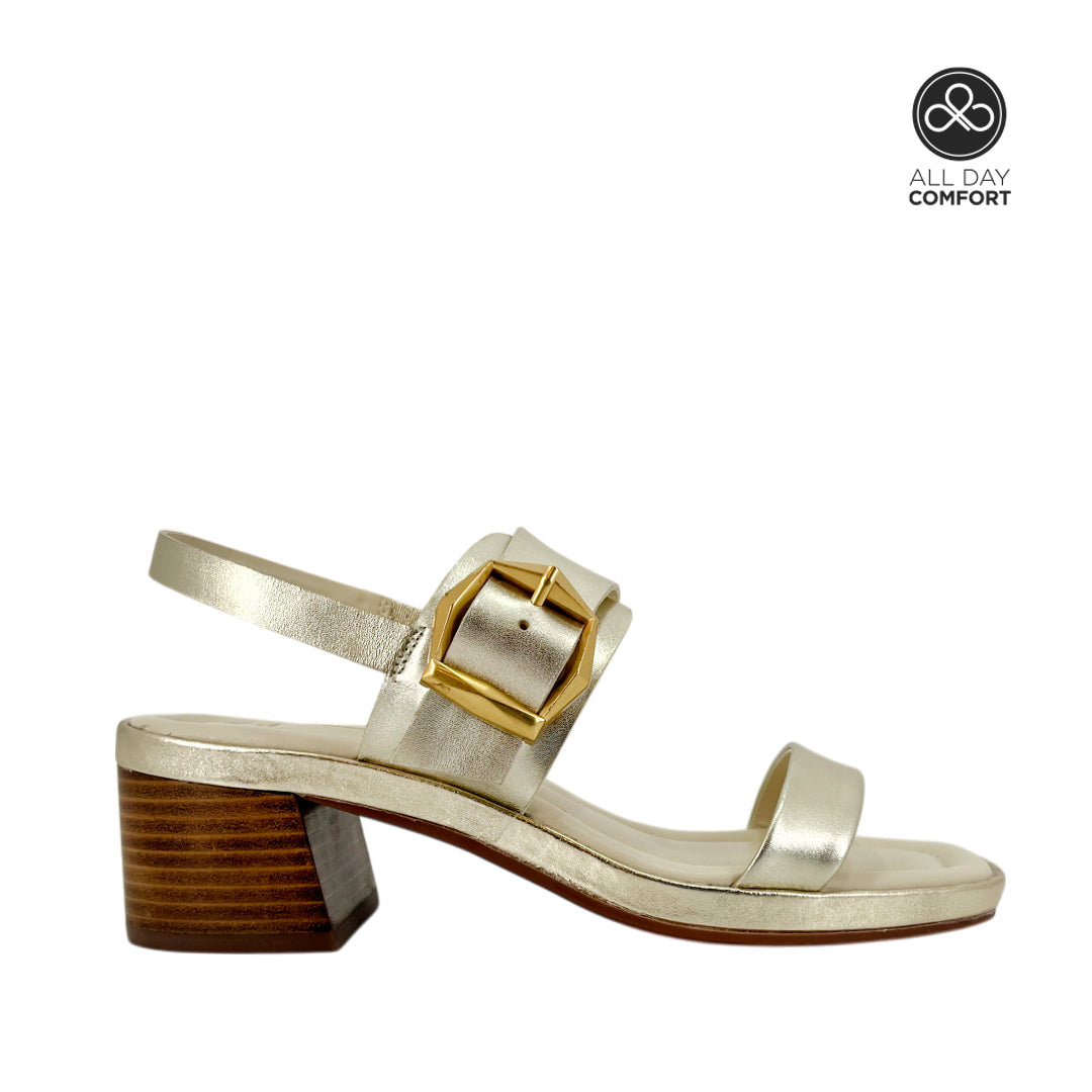 Sandalias de tacón Camelia para mujer color dorado