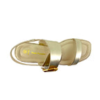Sandalias de tacón Camelia para mujer color dorado