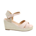 Sandalias de cuña Lya para mujer color hueso