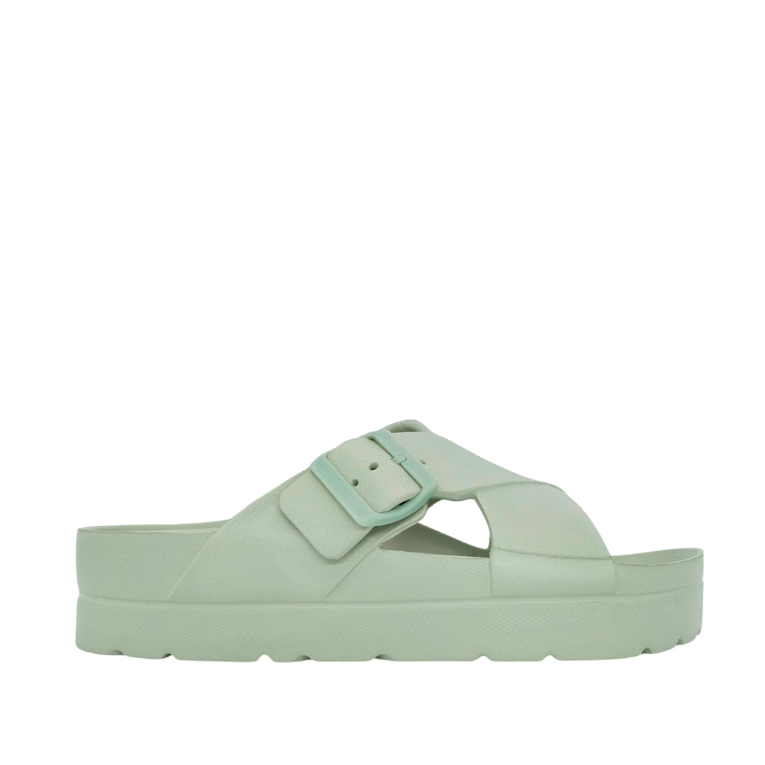 Sandalias flats Milan verde