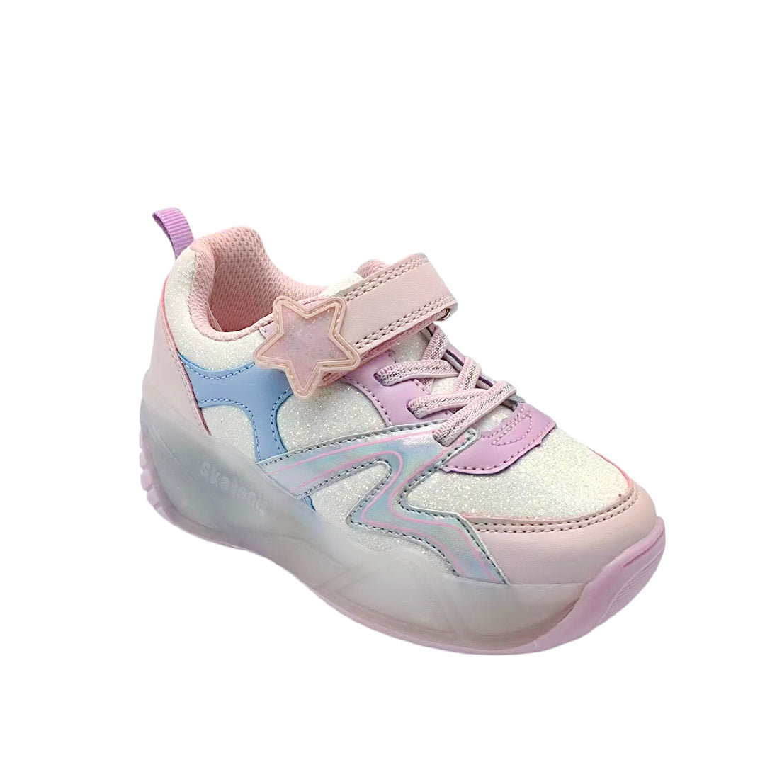 Sneakers con rodos Britt para niña color plateado