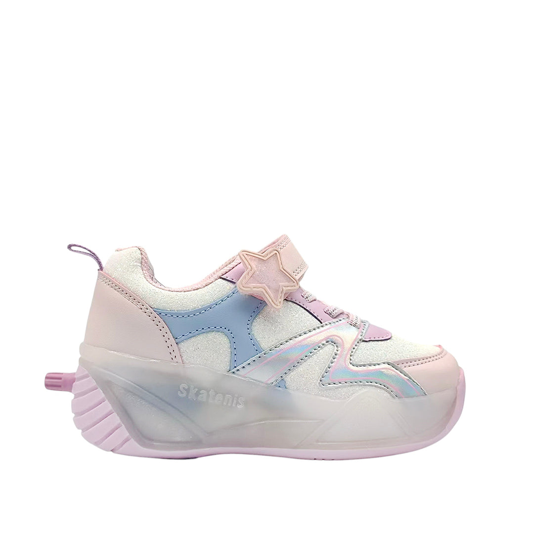 Sneakers con rodos Britt para niña color plateado