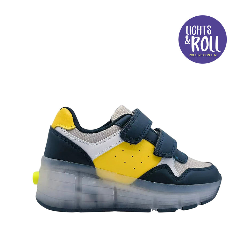 Sneakers con rodos Corky para niño color marino
