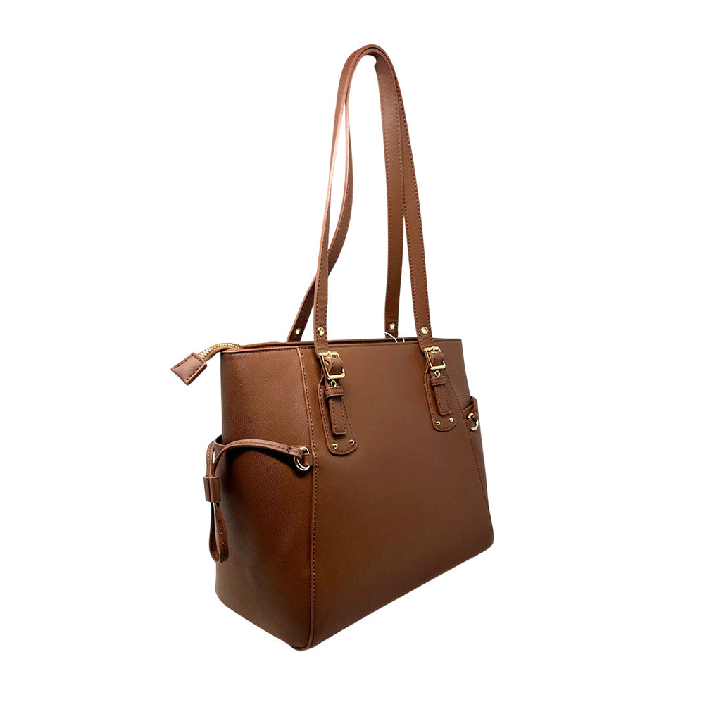 Cartera tote Cory para mujer color café