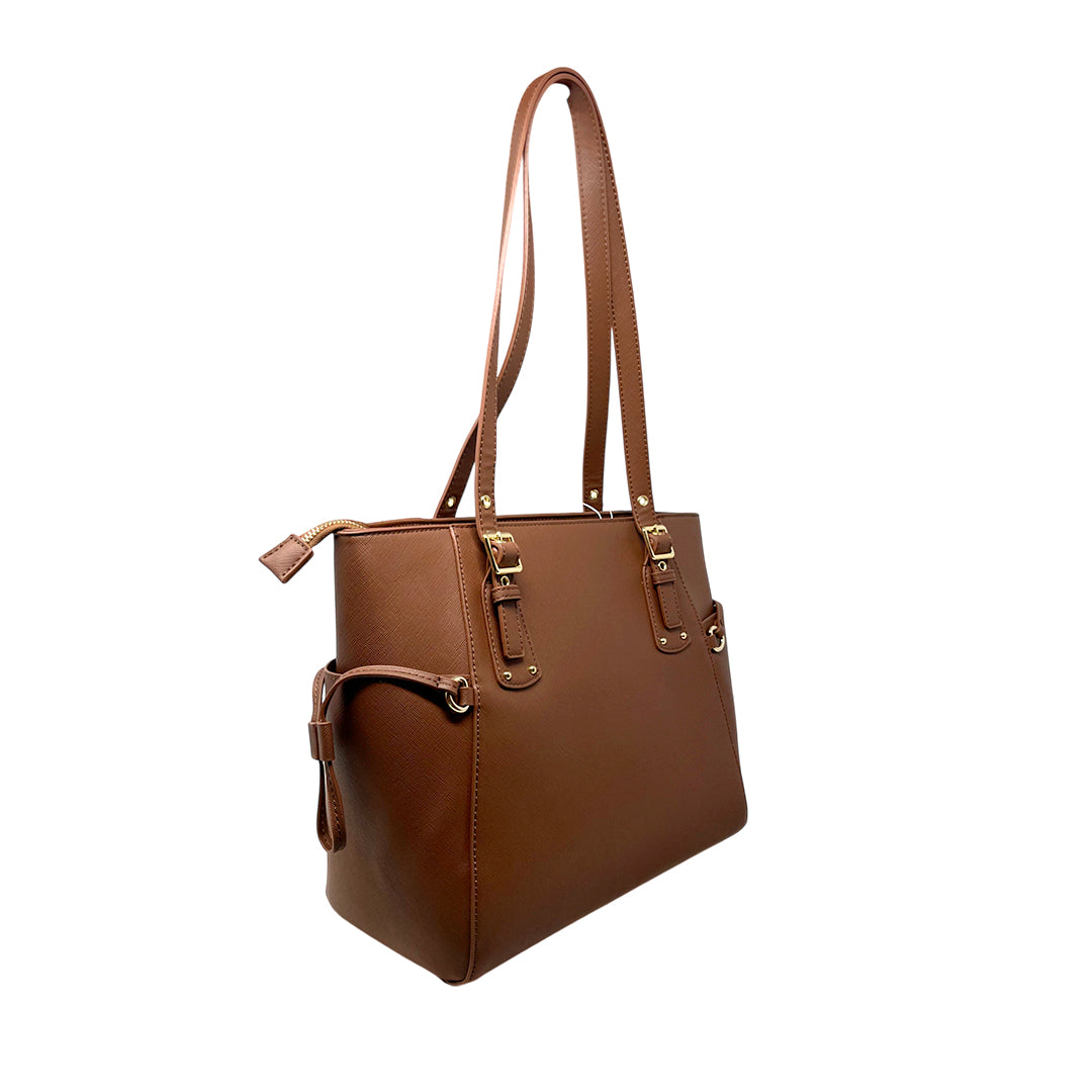 Cartera tote Cory para mujer color café