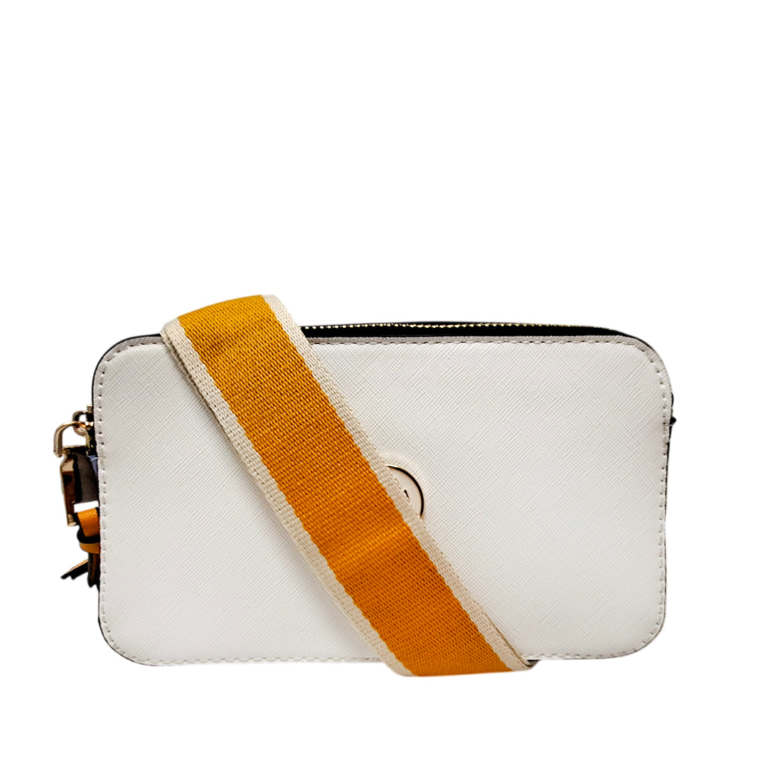 Cartera crossbody Libby para mujer color blanco y celeste