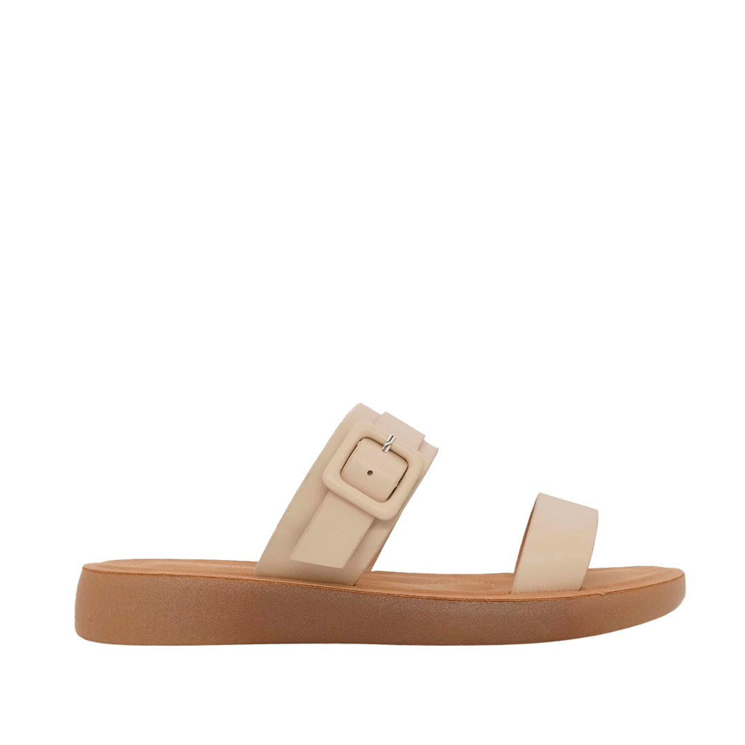 Sandalias flats Pamela hueso para mujer