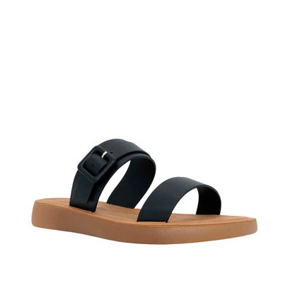 Sandalias flats Pamela negro para mujer