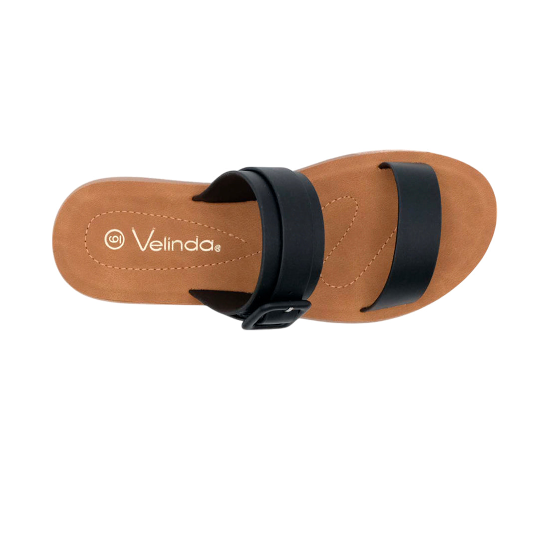 Sandalias flats Pamela negro para mujer
