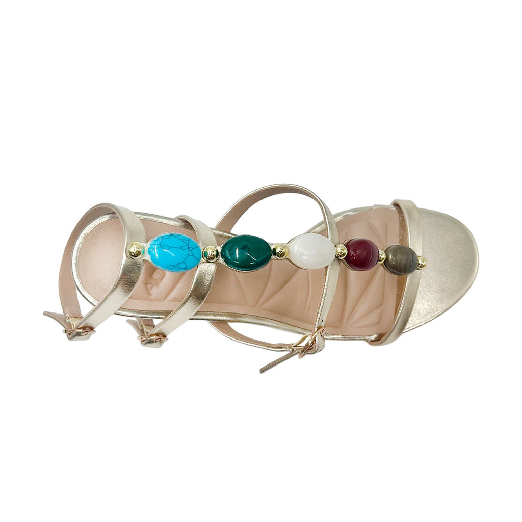 Sandalias de tacón Darcy para mujer color dorado