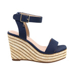 Sandalias de cuña Ferrara para mujer color marino