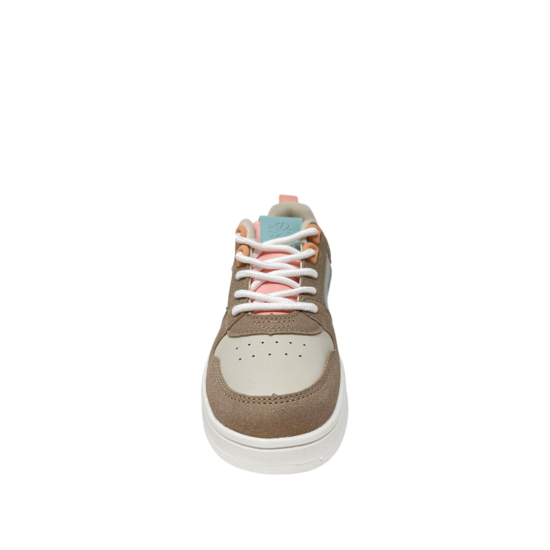Sneakers Gali para niña color café y rosado