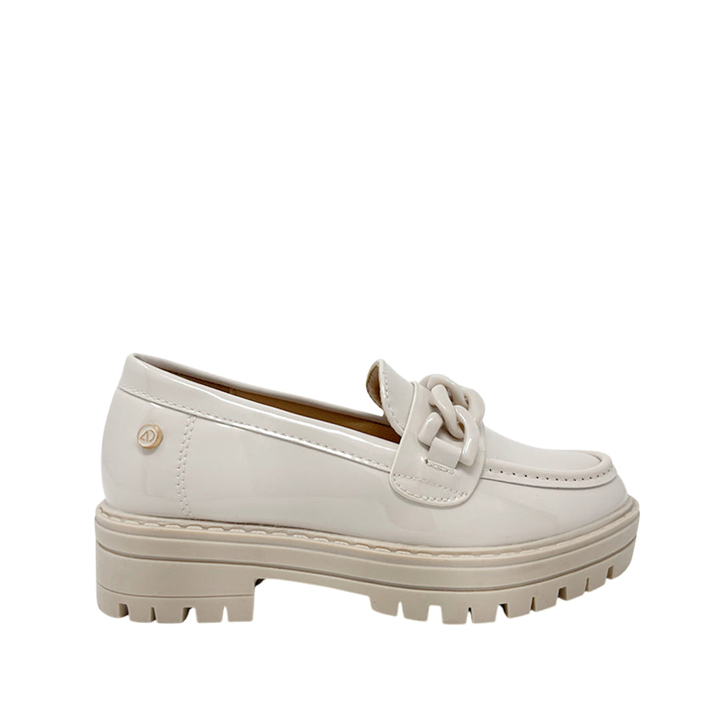 Mocasines Gina para niña color hueso