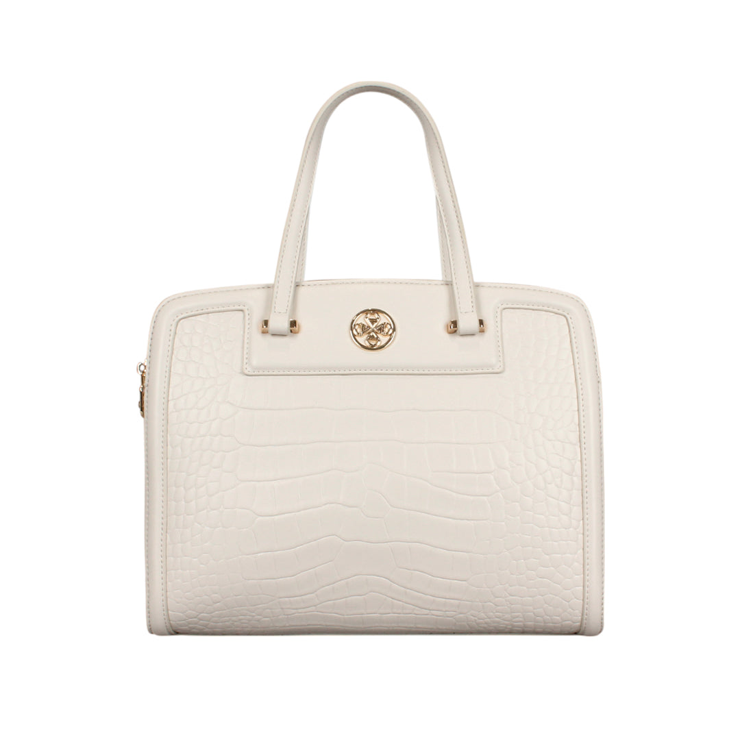 Cartera tote Kendra para mujer color hueso