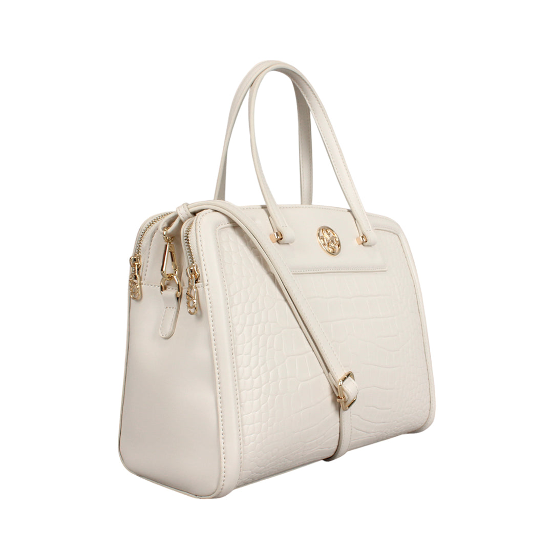 Cartera tote Kendra para mujer color hueso