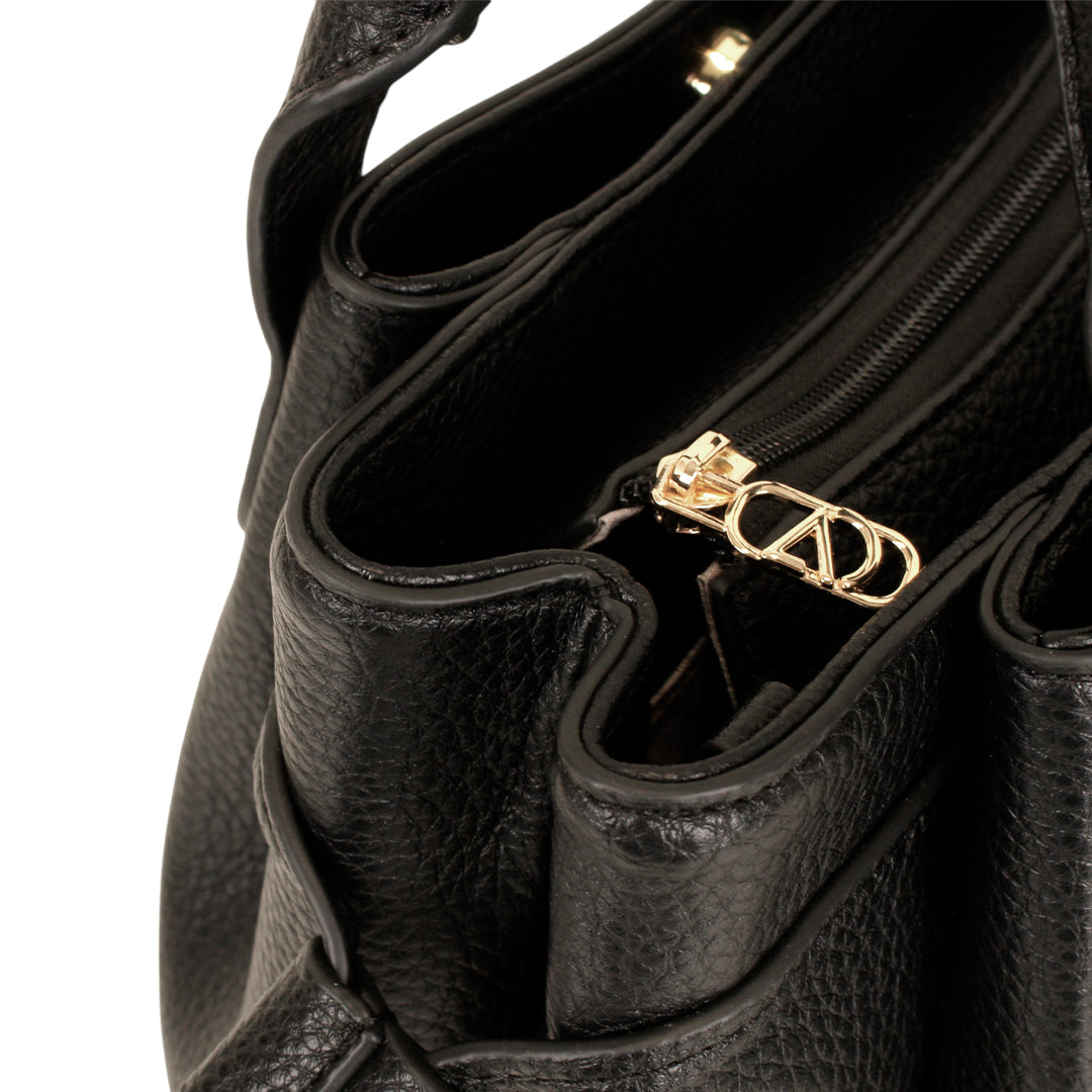 Cartera satchel Kimber para mujer color negro