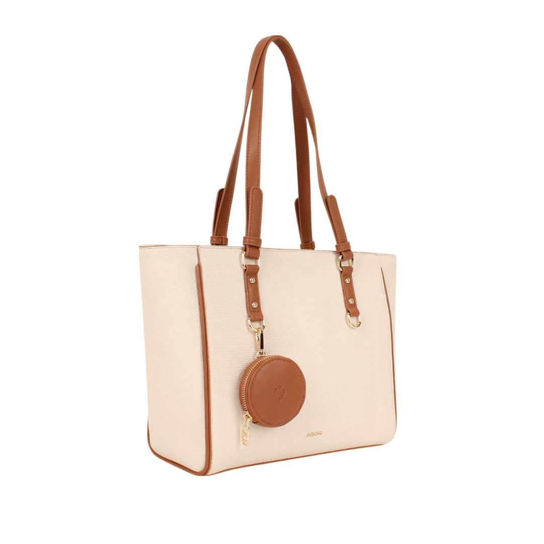 Cartera tote Nadine para mujer color hueso