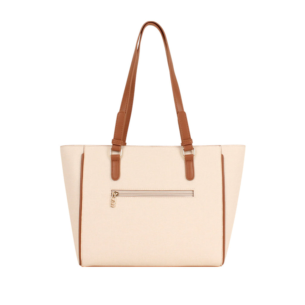 Cartera tote Nadine para mujer color hueso
