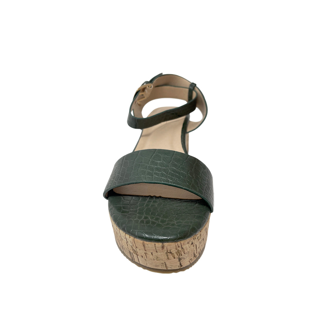 Sandalias de cuña Padma para mujer color olivo
