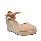 Alpargatas con cuña Oklyn para mujer color nude