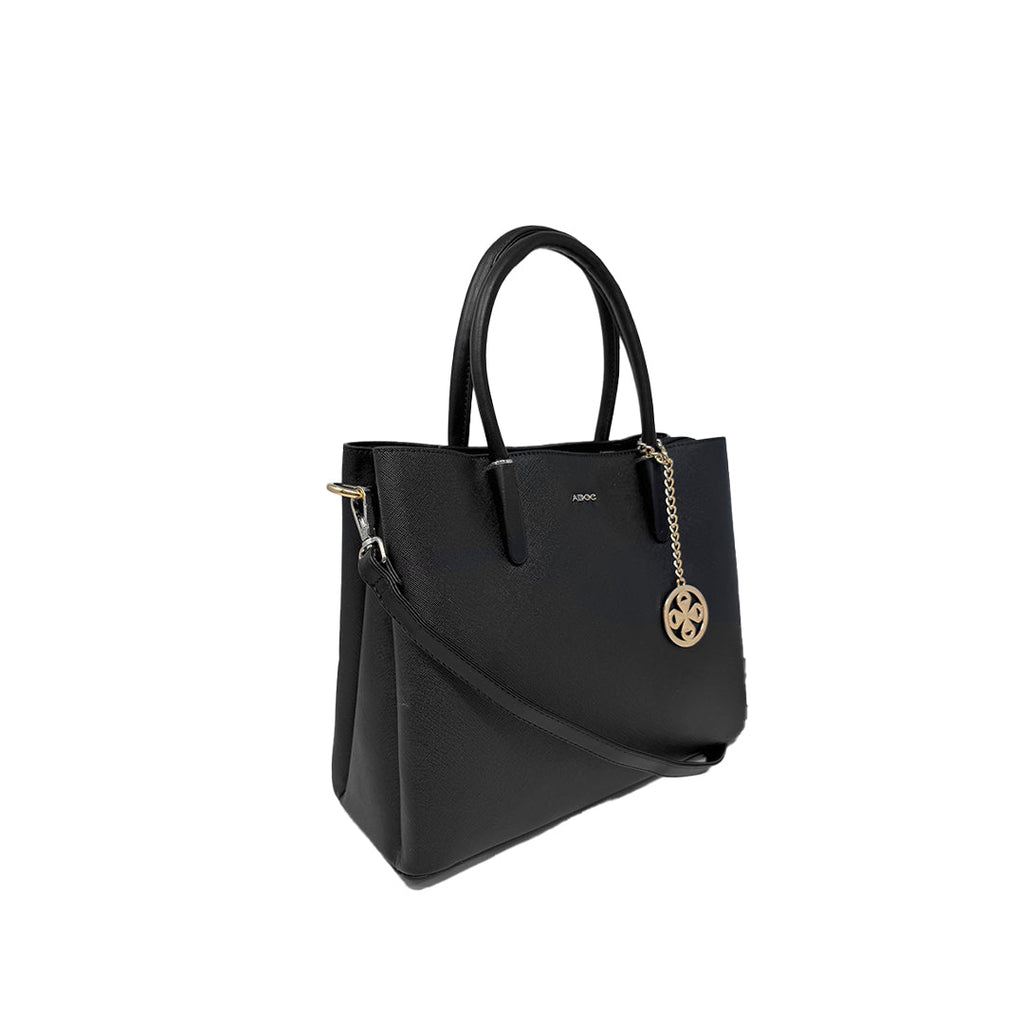 Cartera satchel Fiorella para mujer color negro