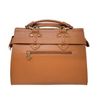 Cartera satchel Eu para mujer color tan