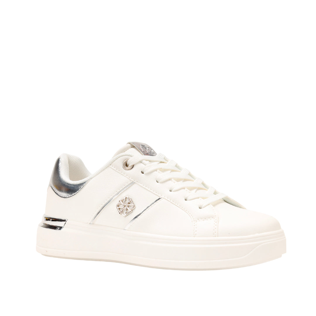 Tennis Kristen para mujer color blanco y plateado